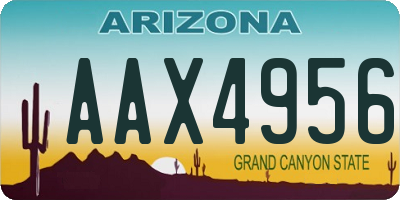 AZ license plate AAX4956