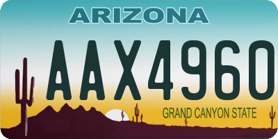 AZ license plate AAX4960