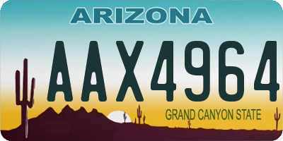 AZ license plate AAX4964