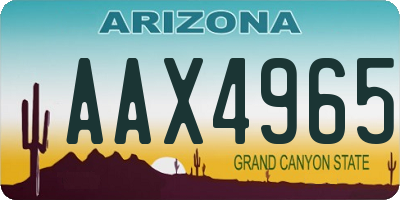 AZ license plate AAX4965
