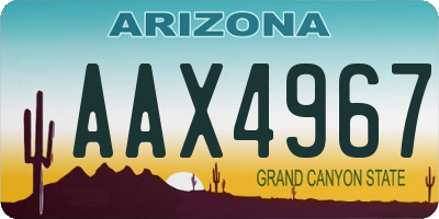 AZ license plate AAX4967