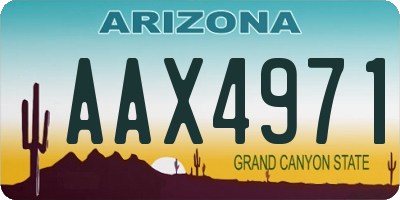 AZ license plate AAX4971