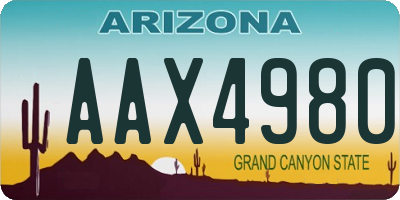 AZ license plate AAX4980