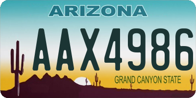 AZ license plate AAX4986
