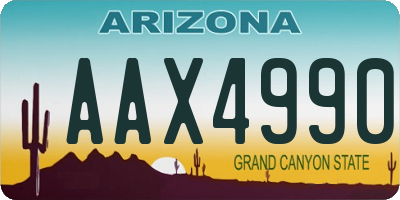 AZ license plate AAX4990