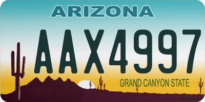 AZ license plate AAX4997