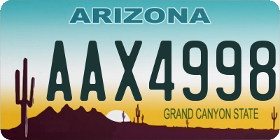AZ license plate AAX4998