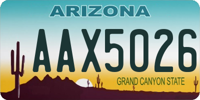 AZ license plate AAX5026