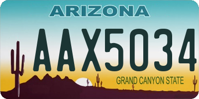 AZ license plate AAX5034