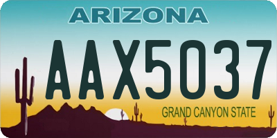 AZ license plate AAX5037