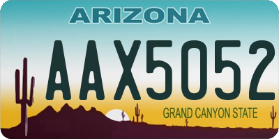 AZ license plate AAX5052