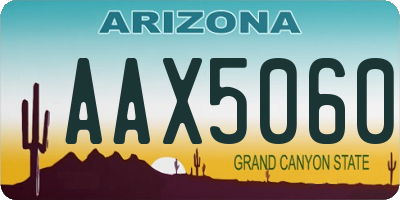 AZ license plate AAX5060