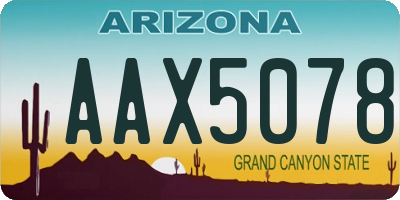 AZ license plate AAX5078