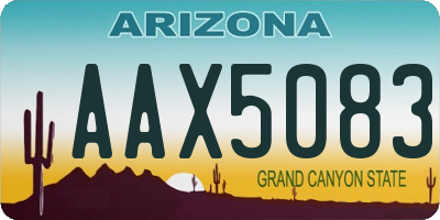 AZ license plate AAX5083