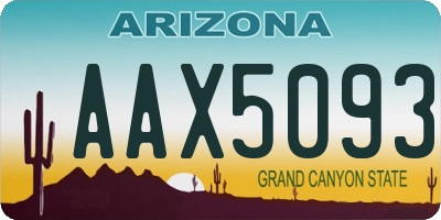 AZ license plate AAX5093