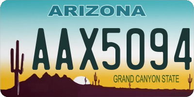 AZ license plate AAX5094