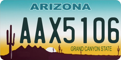 AZ license plate AAX5106