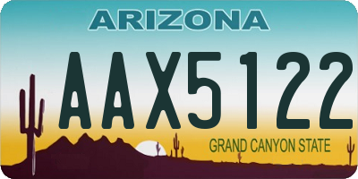 AZ license plate AAX5122