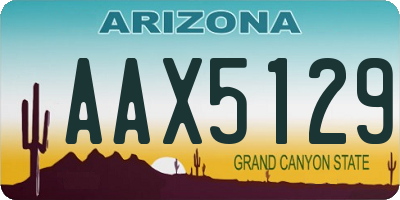 AZ license plate AAX5129