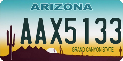 AZ license plate AAX5133