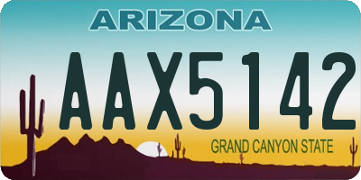 AZ license plate AAX5142
