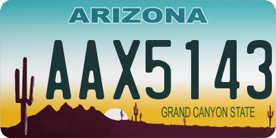 AZ license plate AAX5143