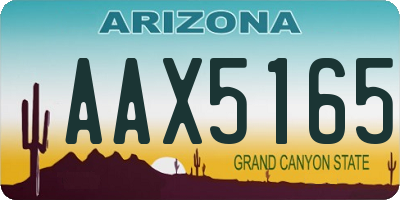 AZ license plate AAX5165