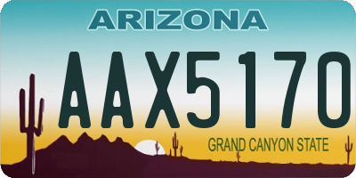 AZ license plate AAX5170