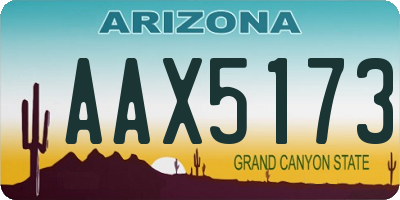 AZ license plate AAX5173