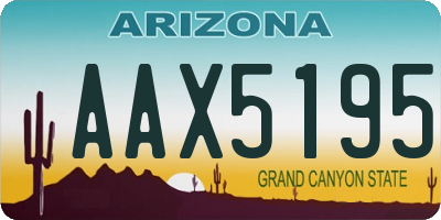 AZ license plate AAX5195