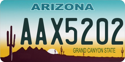 AZ license plate AAX5202