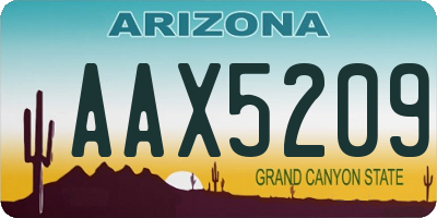 AZ license plate AAX5209