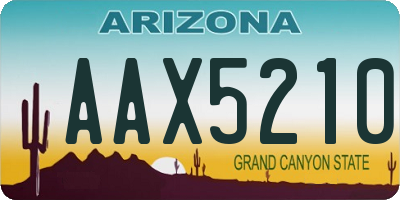 AZ license plate AAX5210