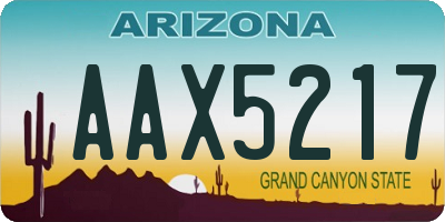 AZ license plate AAX5217