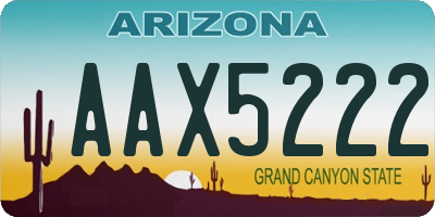 AZ license plate AAX5222