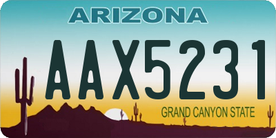 AZ license plate AAX5231