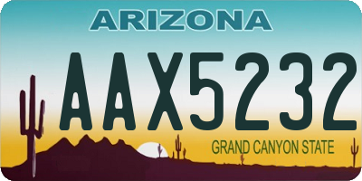 AZ license plate AAX5232