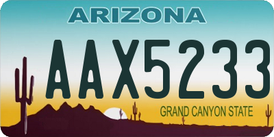 AZ license plate AAX5233