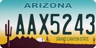 AZ license plate AAX5243