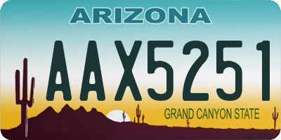 AZ license plate AAX5251