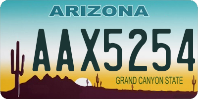 AZ license plate AAX5254