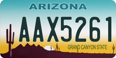 AZ license plate AAX5261