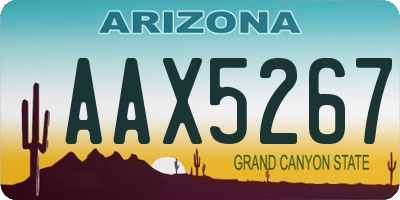 AZ license plate AAX5267