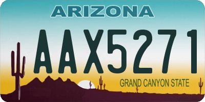 AZ license plate AAX5271
