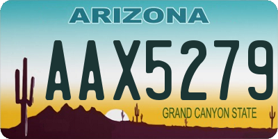 AZ license plate AAX5279