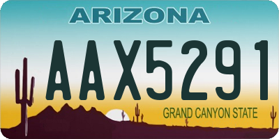 AZ license plate AAX5291