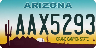 AZ license plate AAX5293