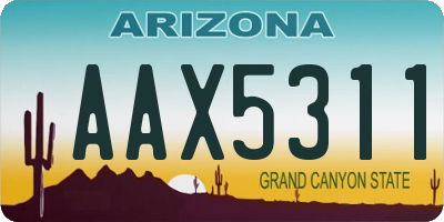 AZ license plate AAX5311
