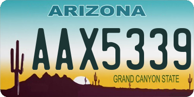 AZ license plate AAX5339