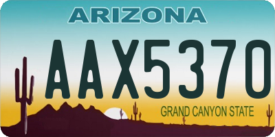 AZ license plate AAX5370